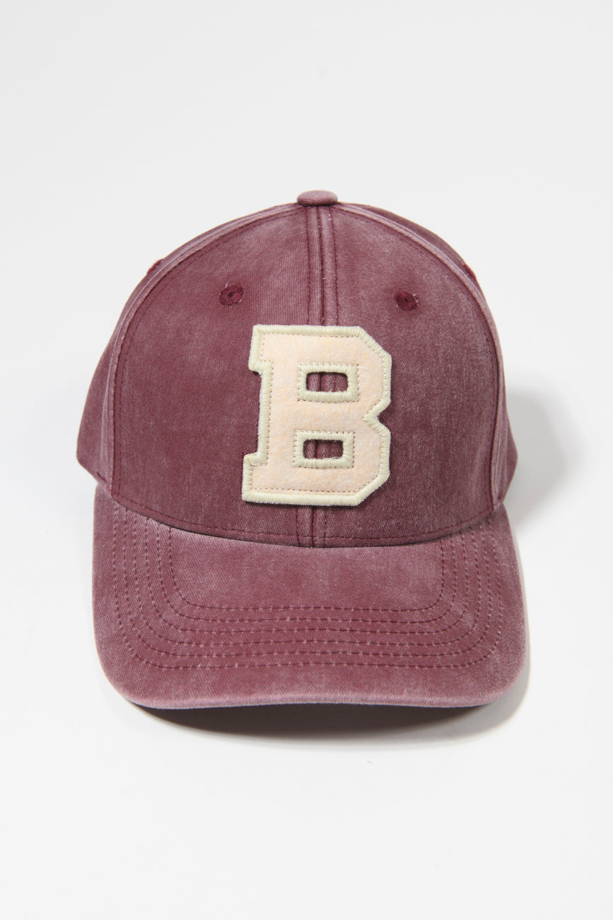 STONE WASHED CAP Bordeaux