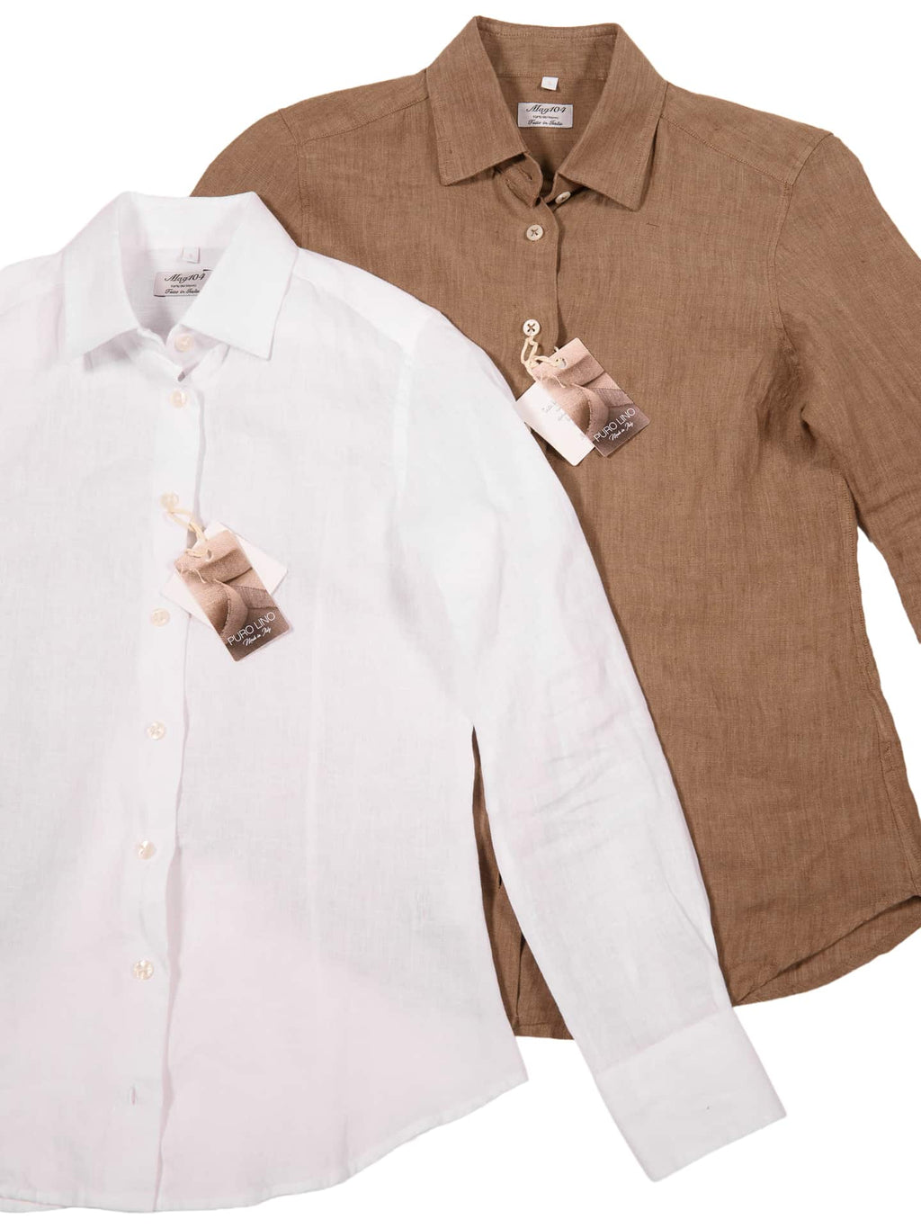 Camicia Puro Lino Marrone Donna