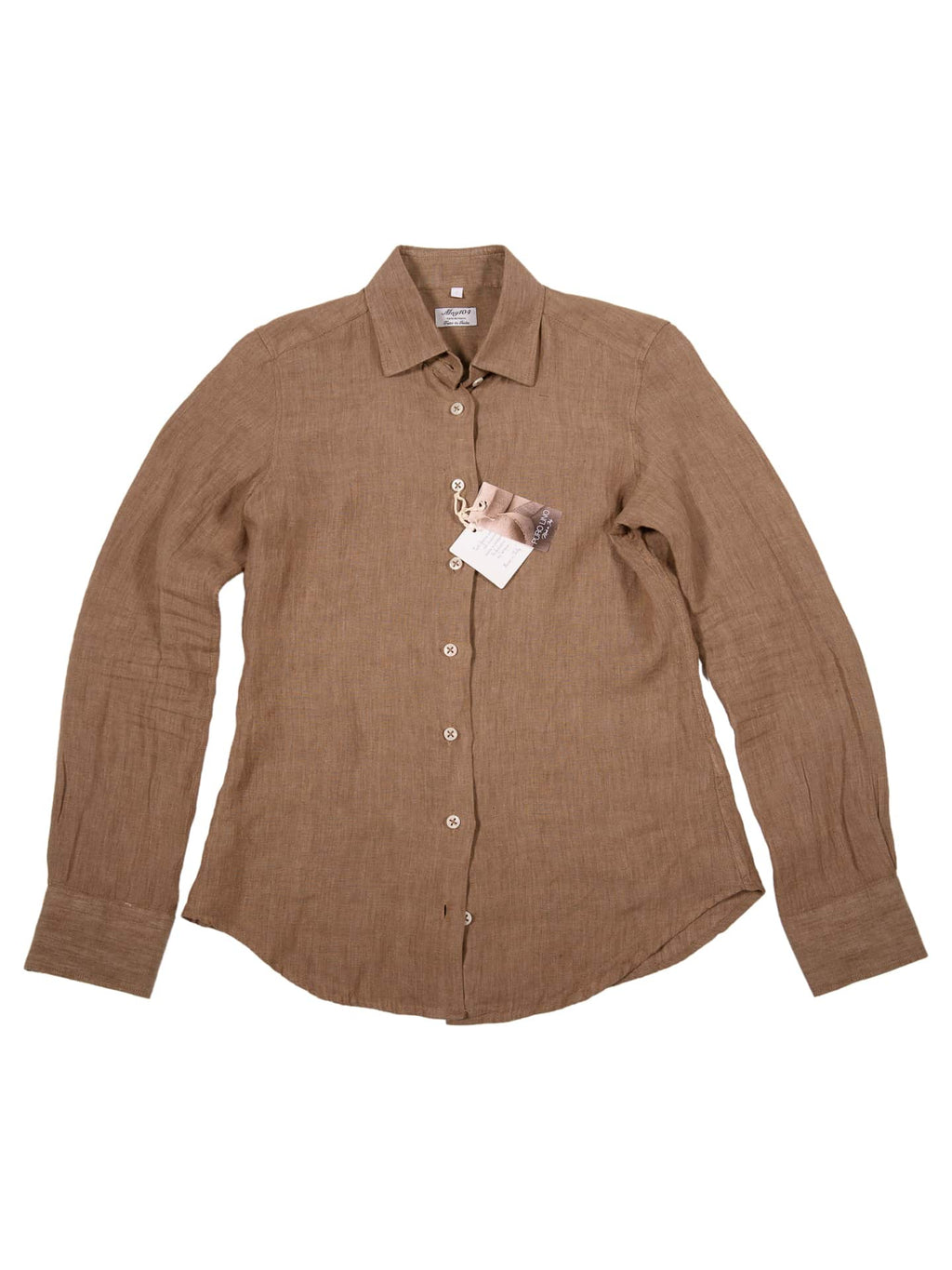 Camicia Puro Lino Marrone Donna