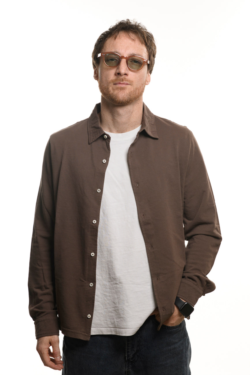 Polo Camicia Brown 100% Cotone Jersey