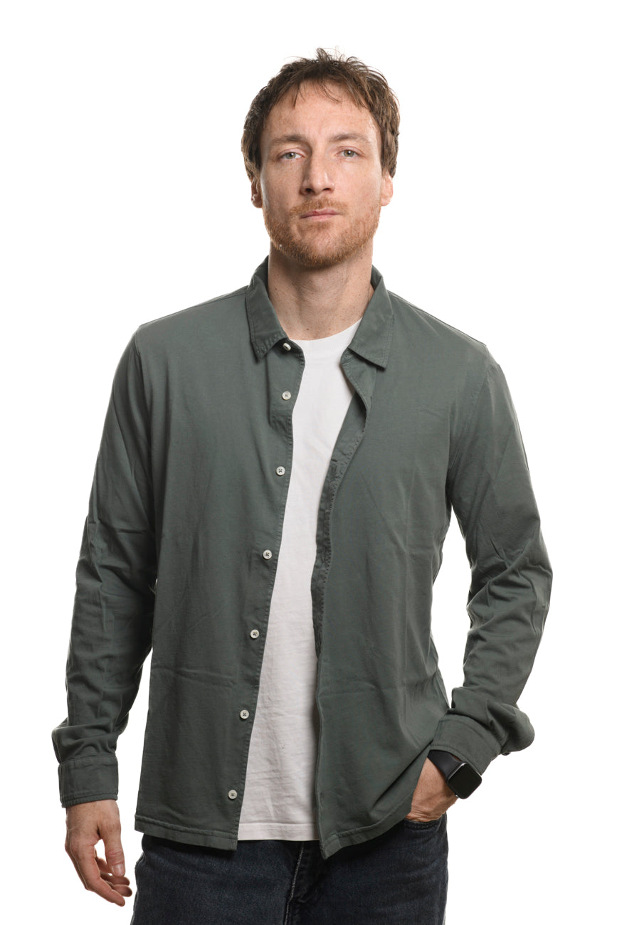 Polo Camicia Green 100% Cotone Jersey