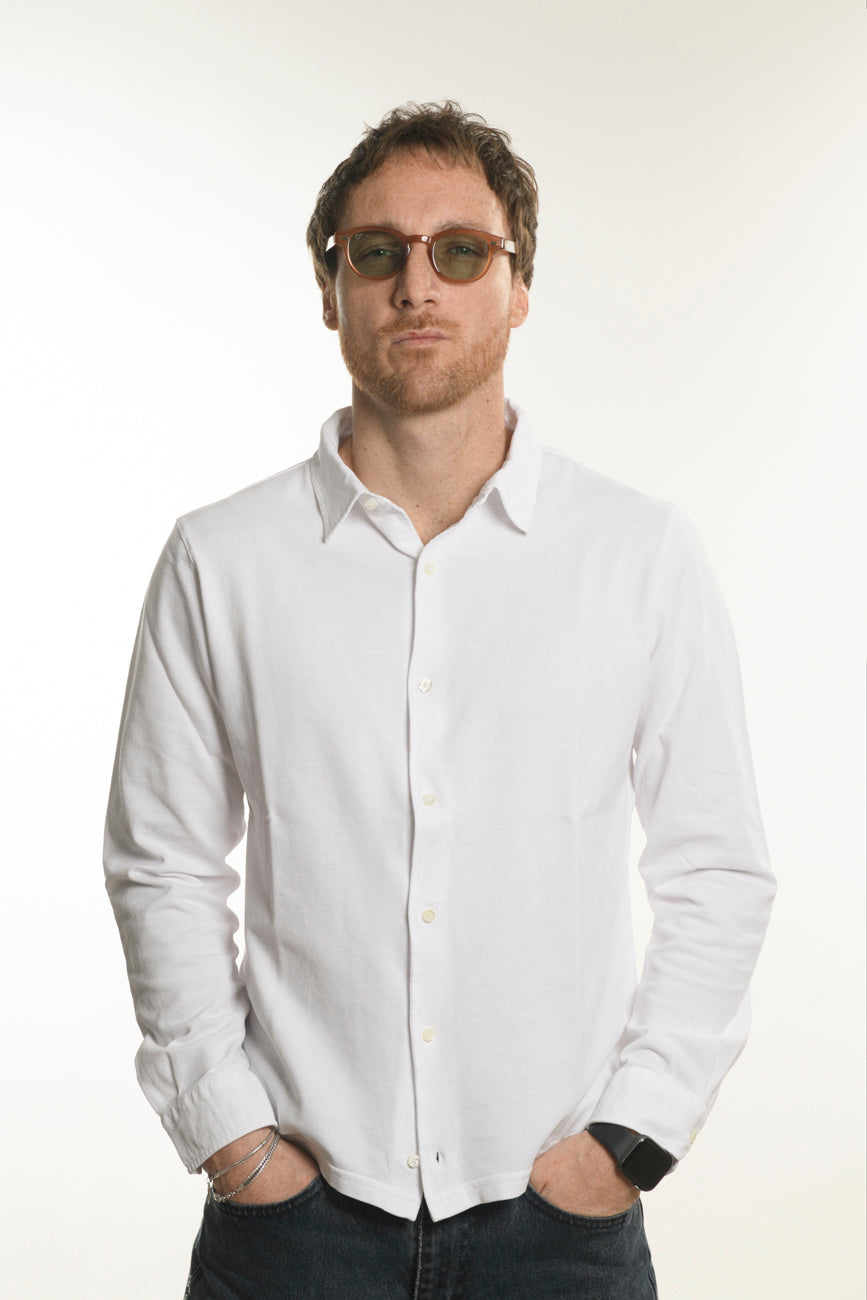 Polo Camicia Bianca 100% Cotone Piquet