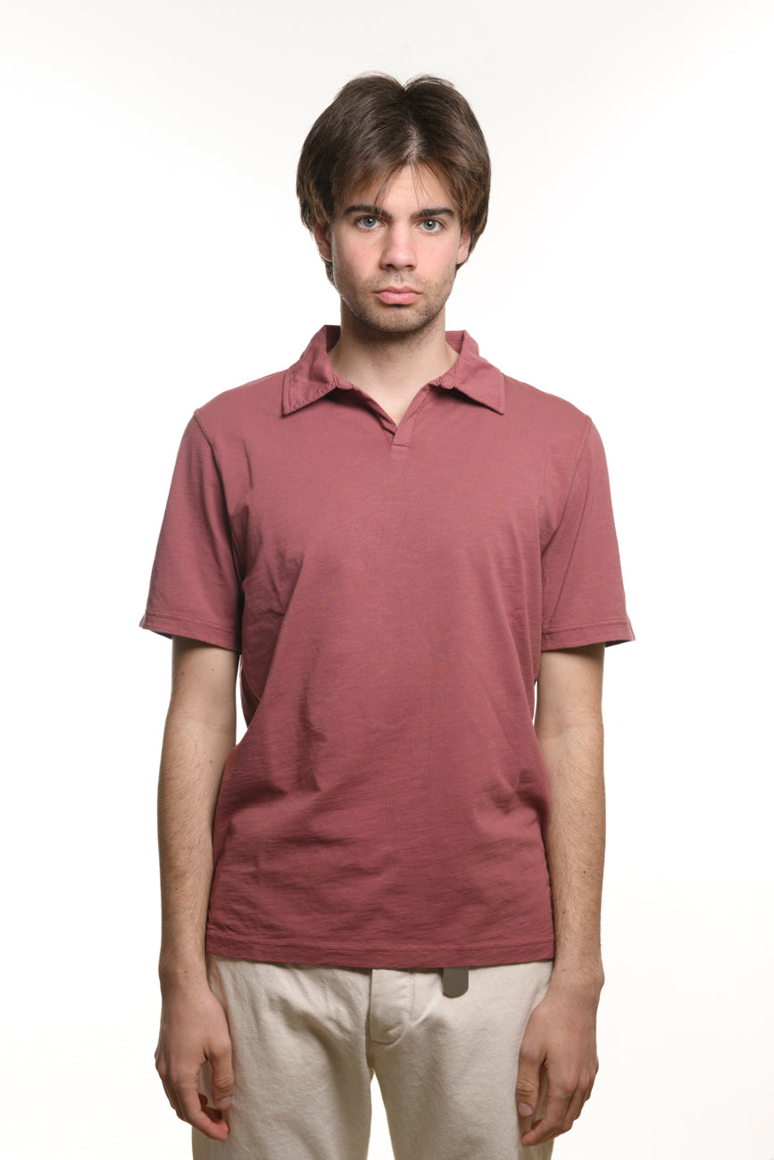 Polo 100% Cotone Fiammato Bordeaux