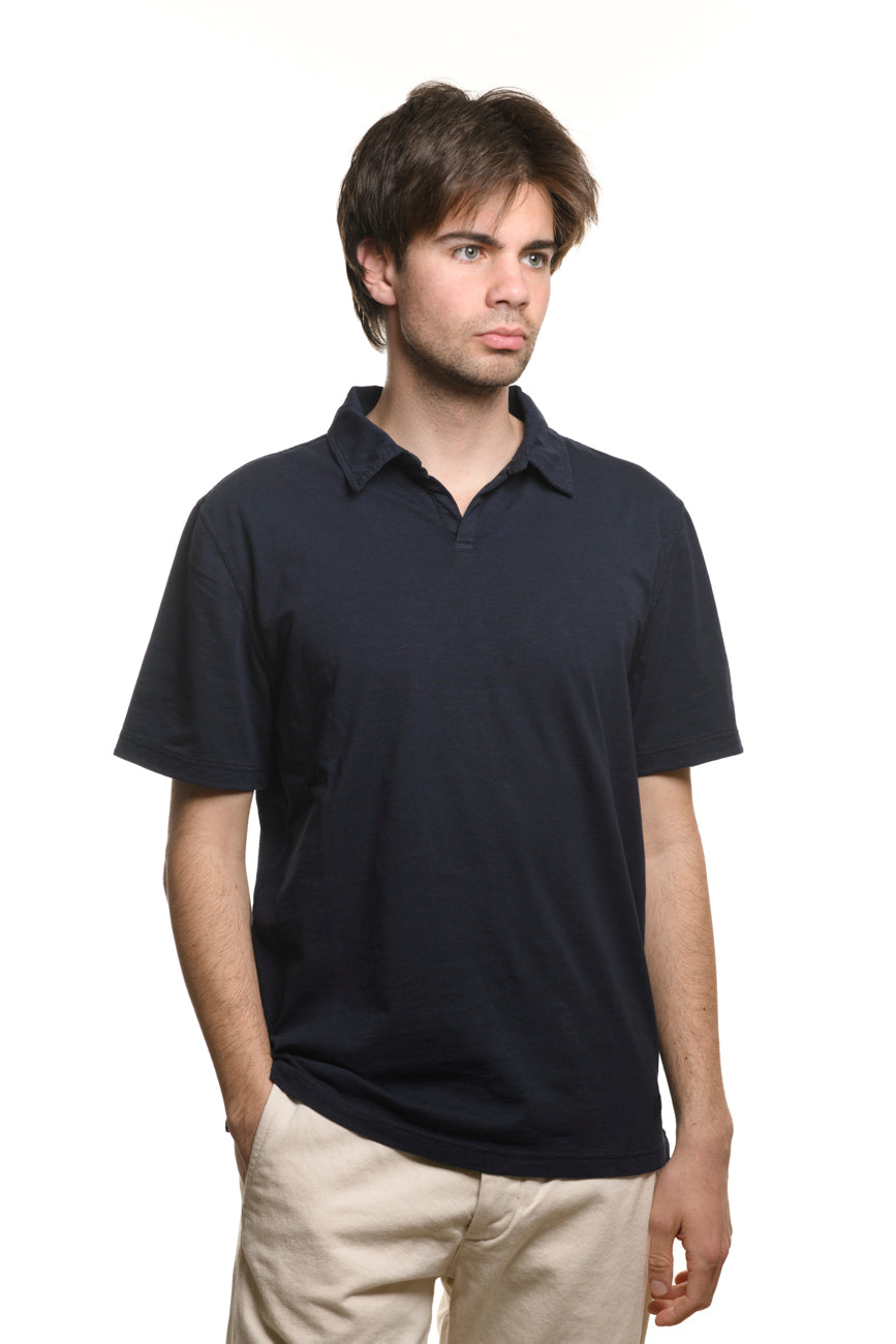 Polo 100% Cotone Fiammato Navy