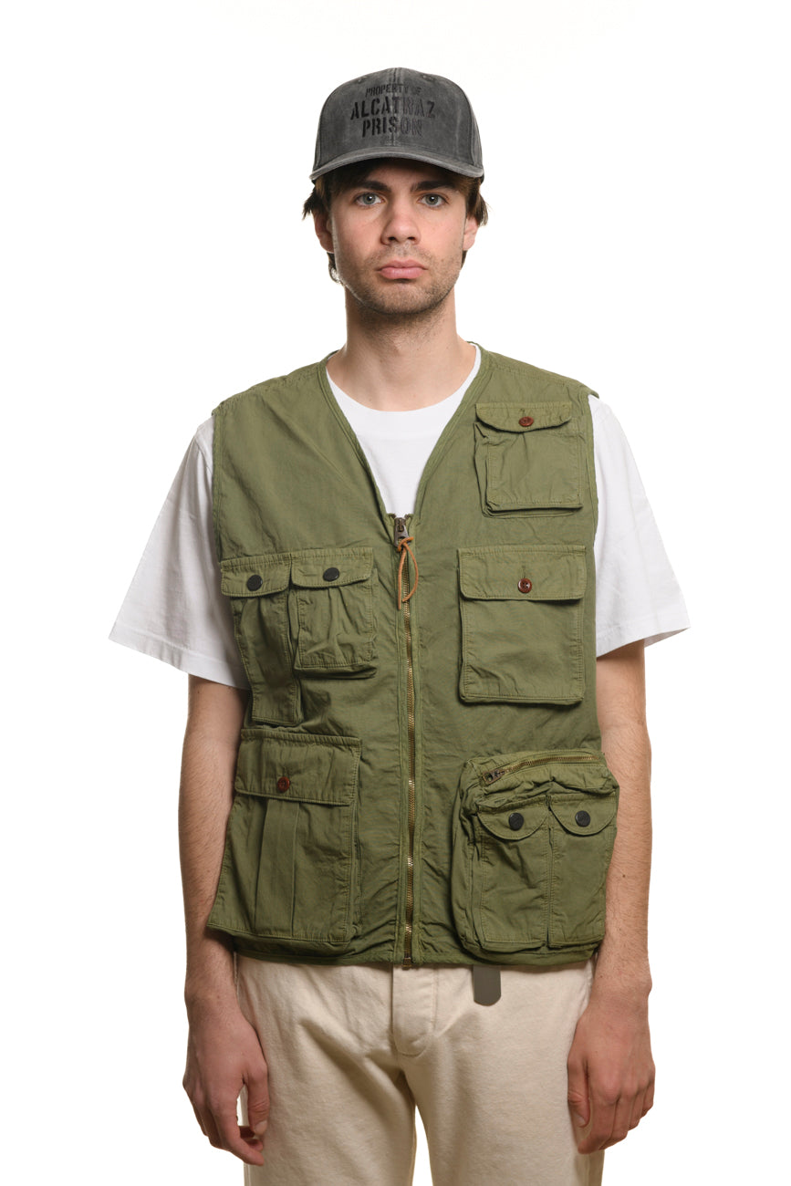 PHOTOGRAPHER POPELINE VEST Military Sage 100% Cotone