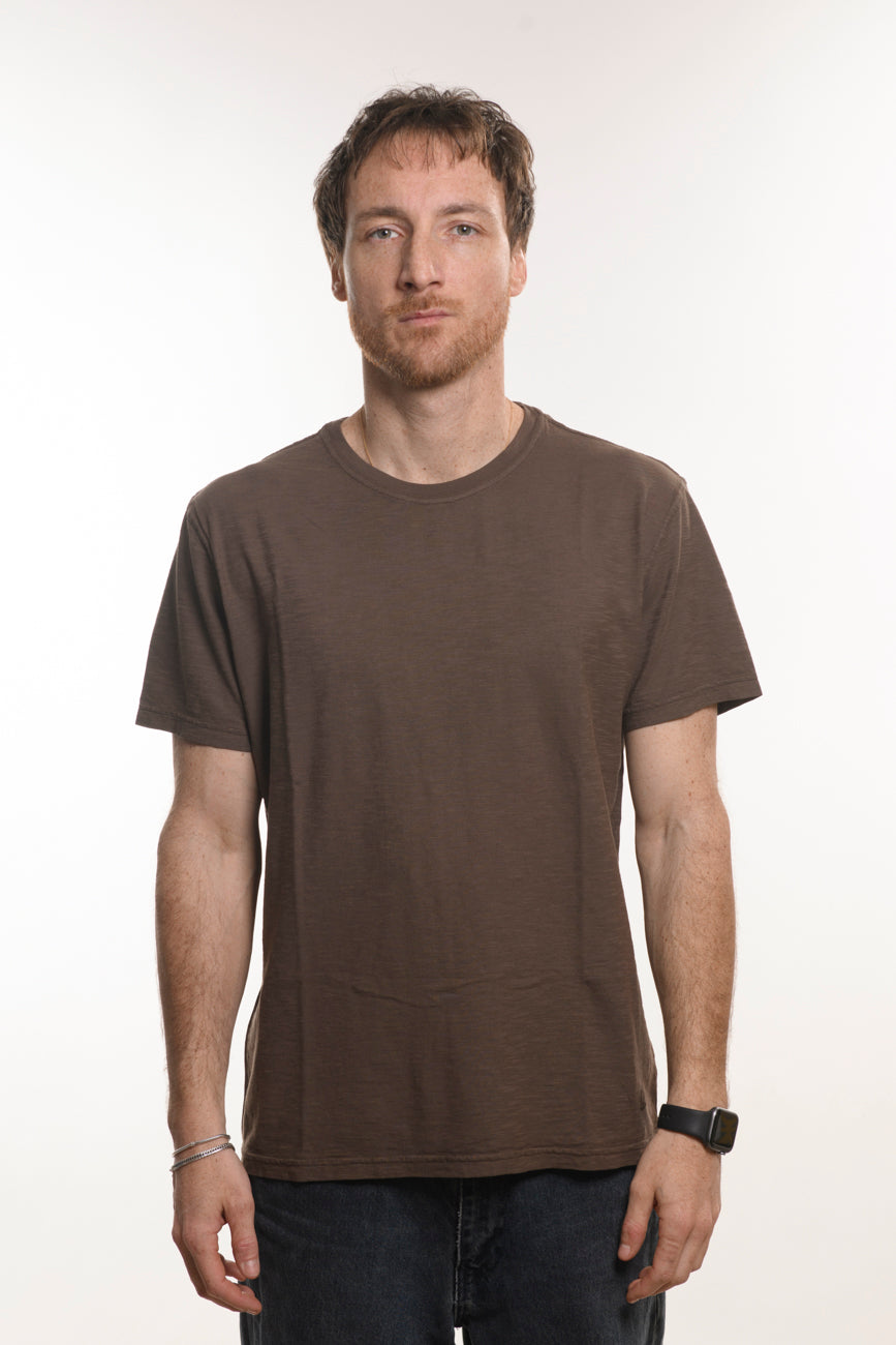 Tee Brown 100% Cotone Fiammato