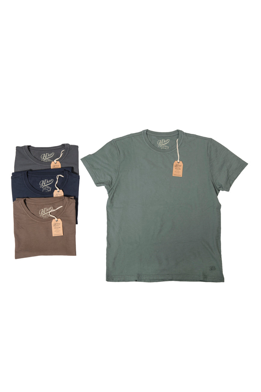Tee Green 100% Cotone Fiammato
