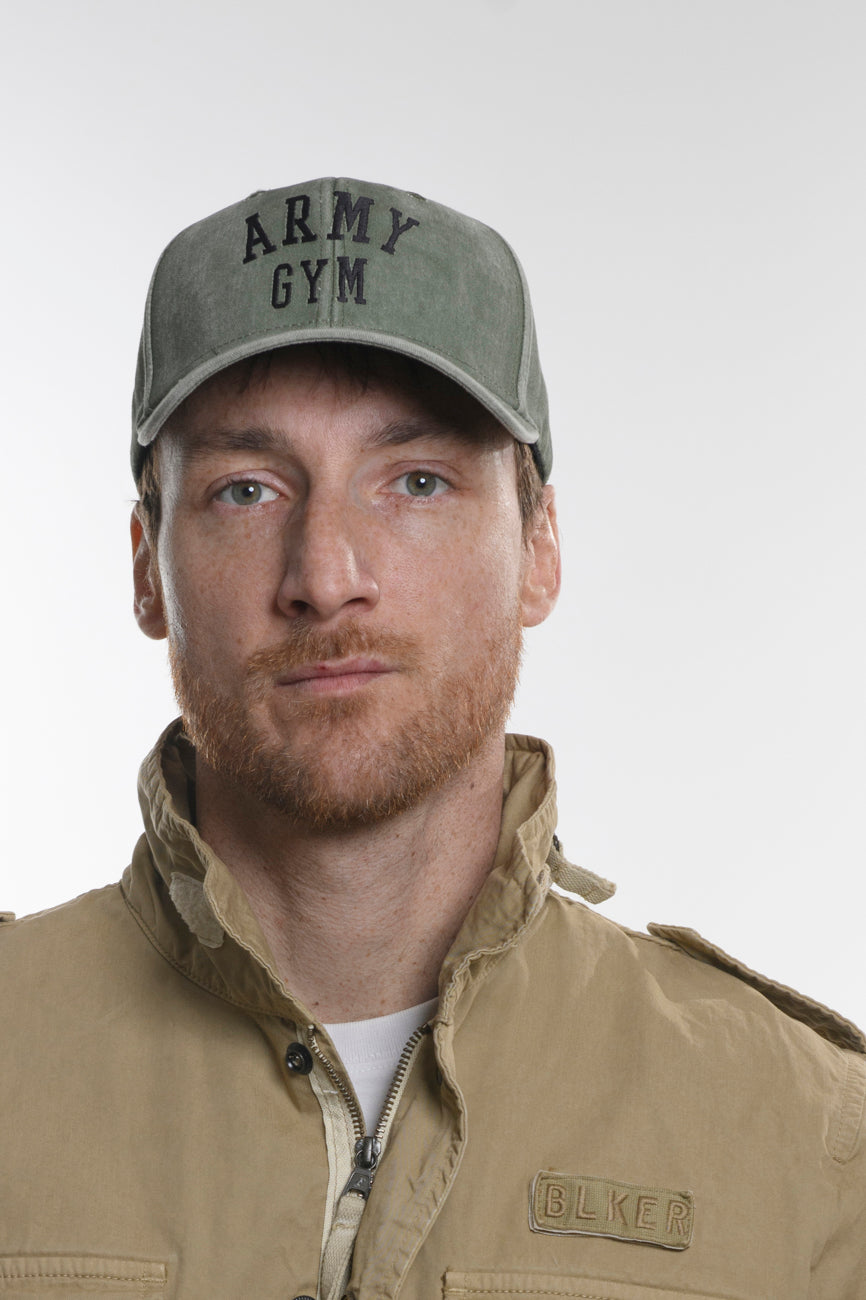 STONE WASHED CAP Army Green