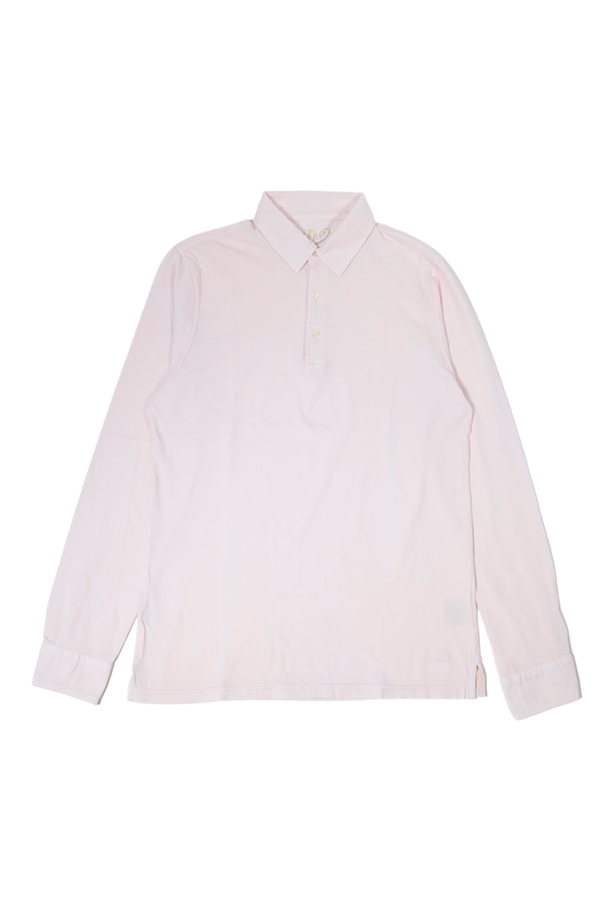 Polo Long Sleeve Rosa 100% Cotone Jersey