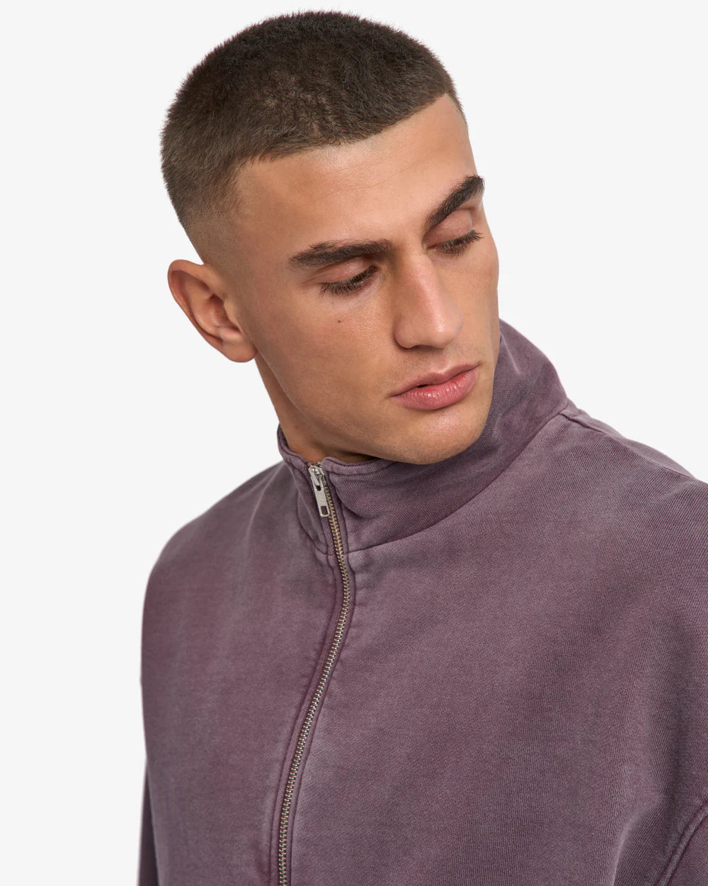 Organic Quarter Zip Faded Grape