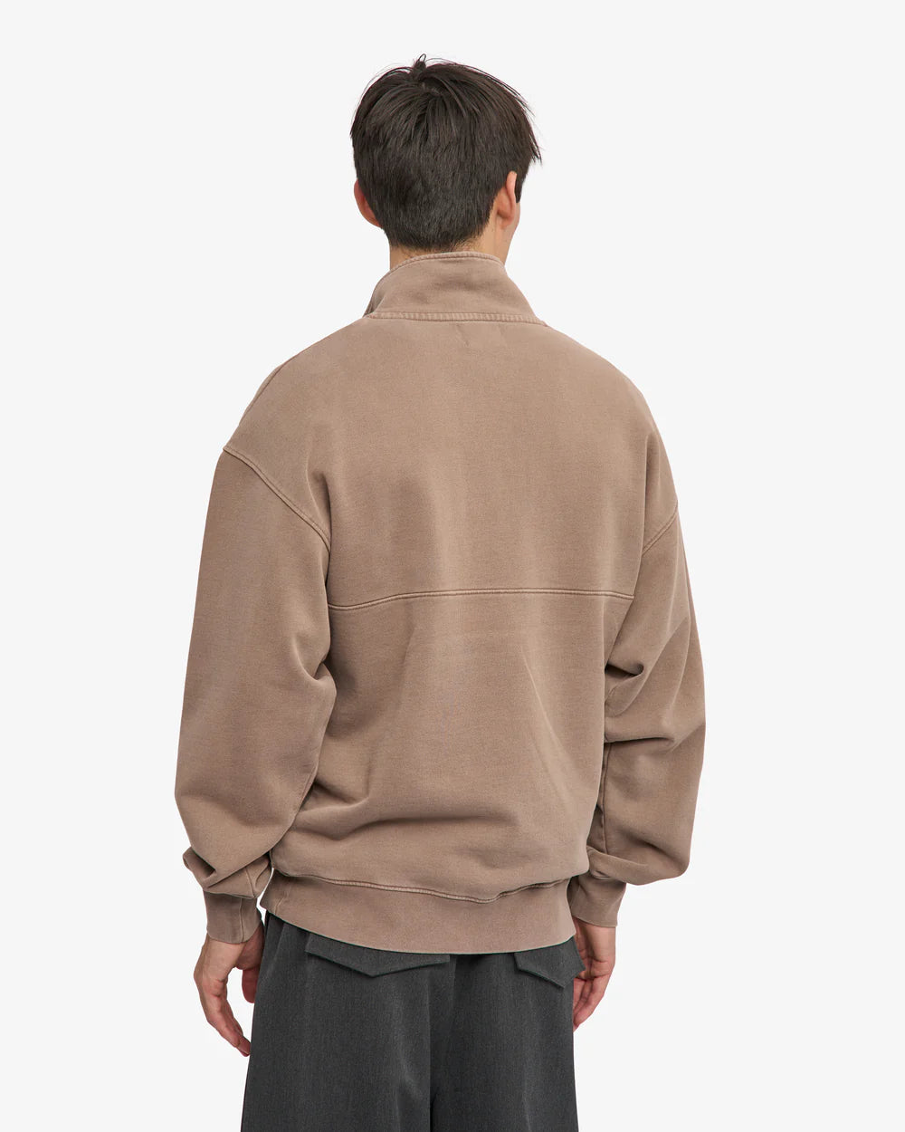 Organic Quarter Zip Faded Khaki