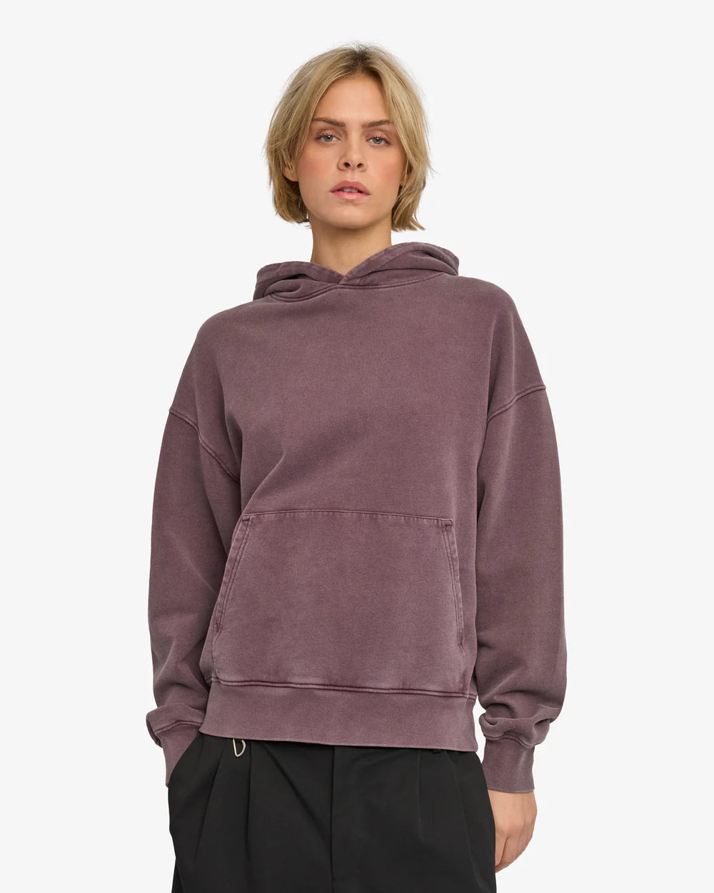 Organic Oversized Hood Faded Grape