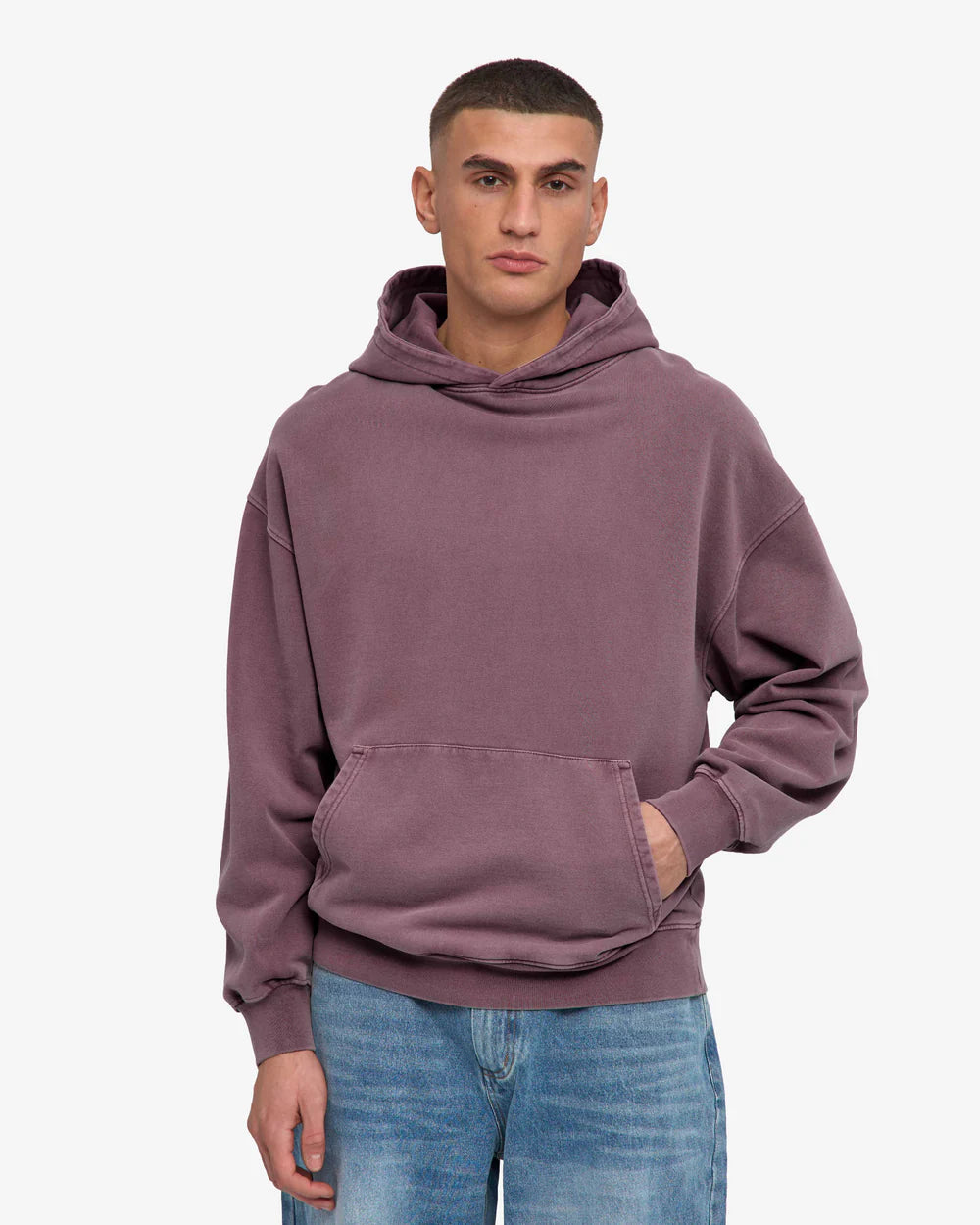 Organic Oversized Hood Faded Grape