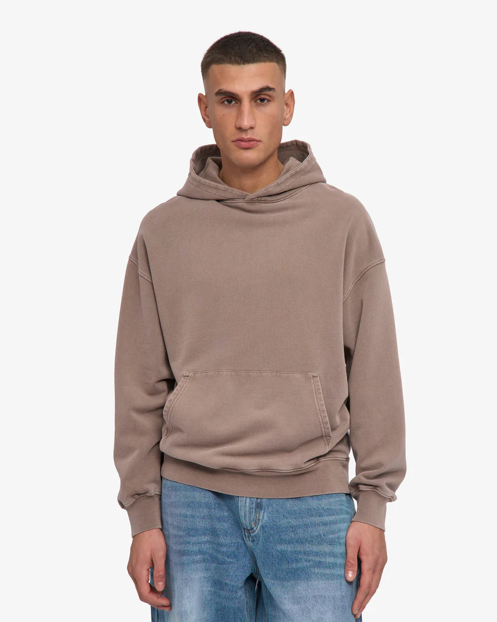 Organic Oversized Hood Faded Khaki