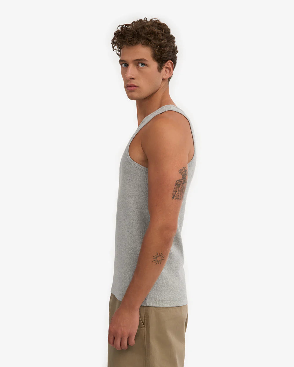 Organic Rib Tank Top Heather Grey