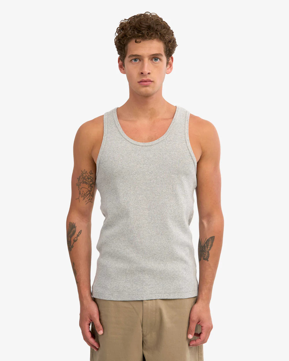 Organic Rib Tank Top Heather Grey