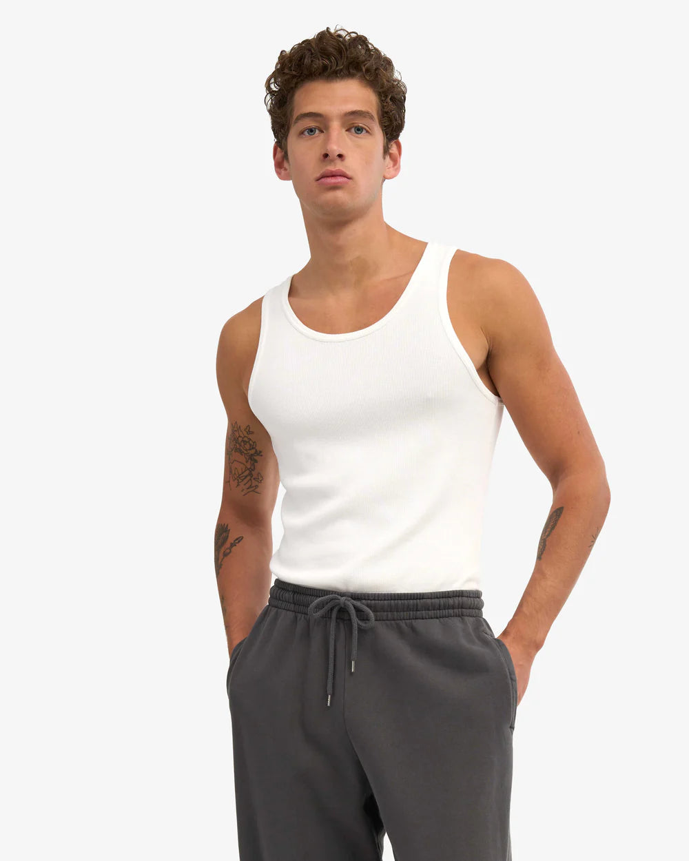 Organic Rib Tank Top Optical White