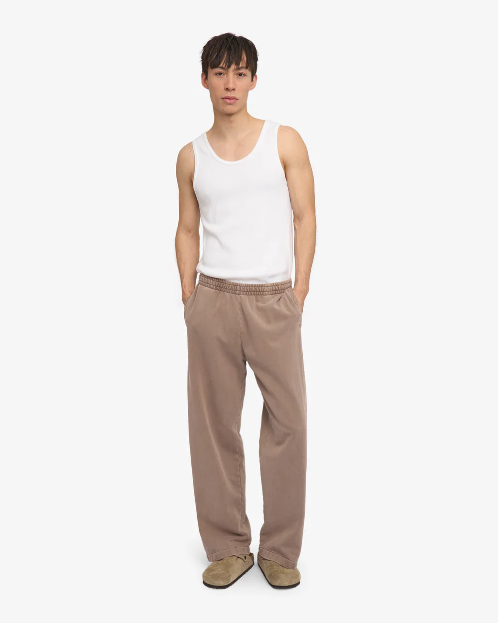 Organic Straight Leg Sweatpants Faded Khaki
