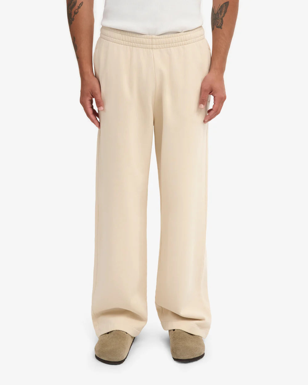 Organic Straight Leg Sweatpants Ivory White