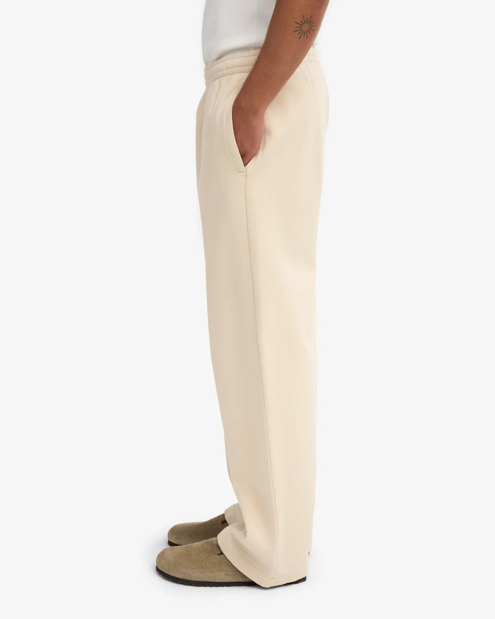 Organic Straight Leg Sweatpants Ivory White