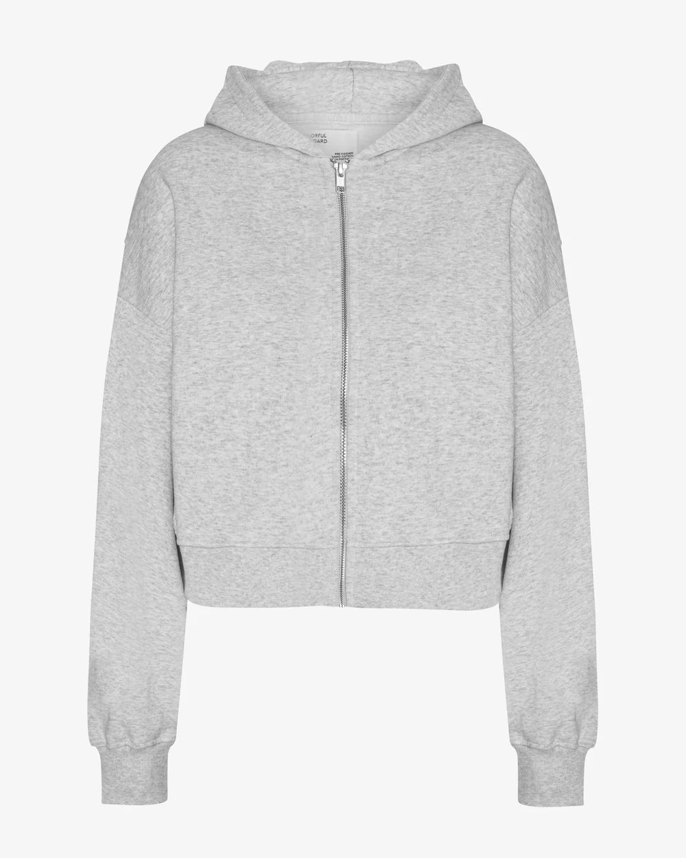 Organic Crop Zip Hood Snow Melange