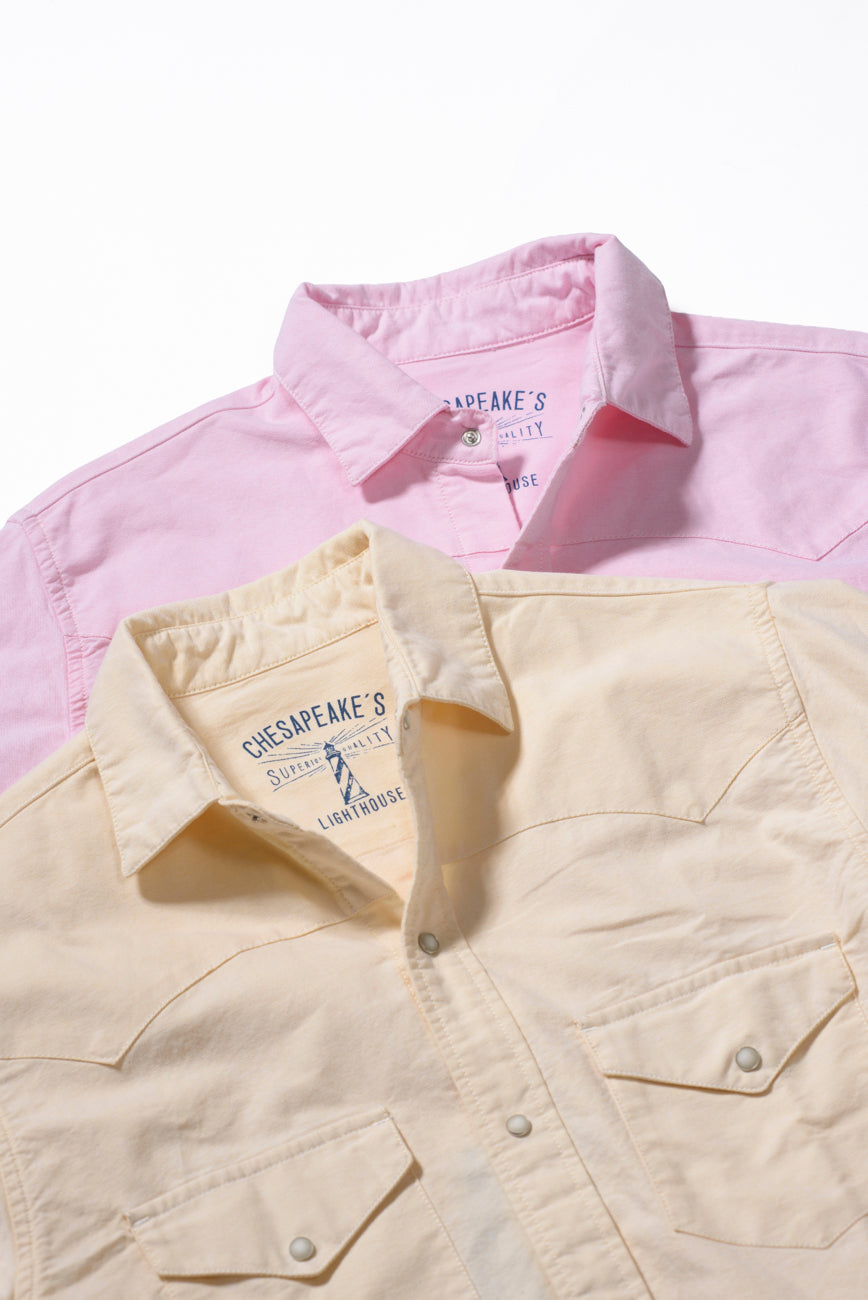 Camicia Texana Oxford Gialla