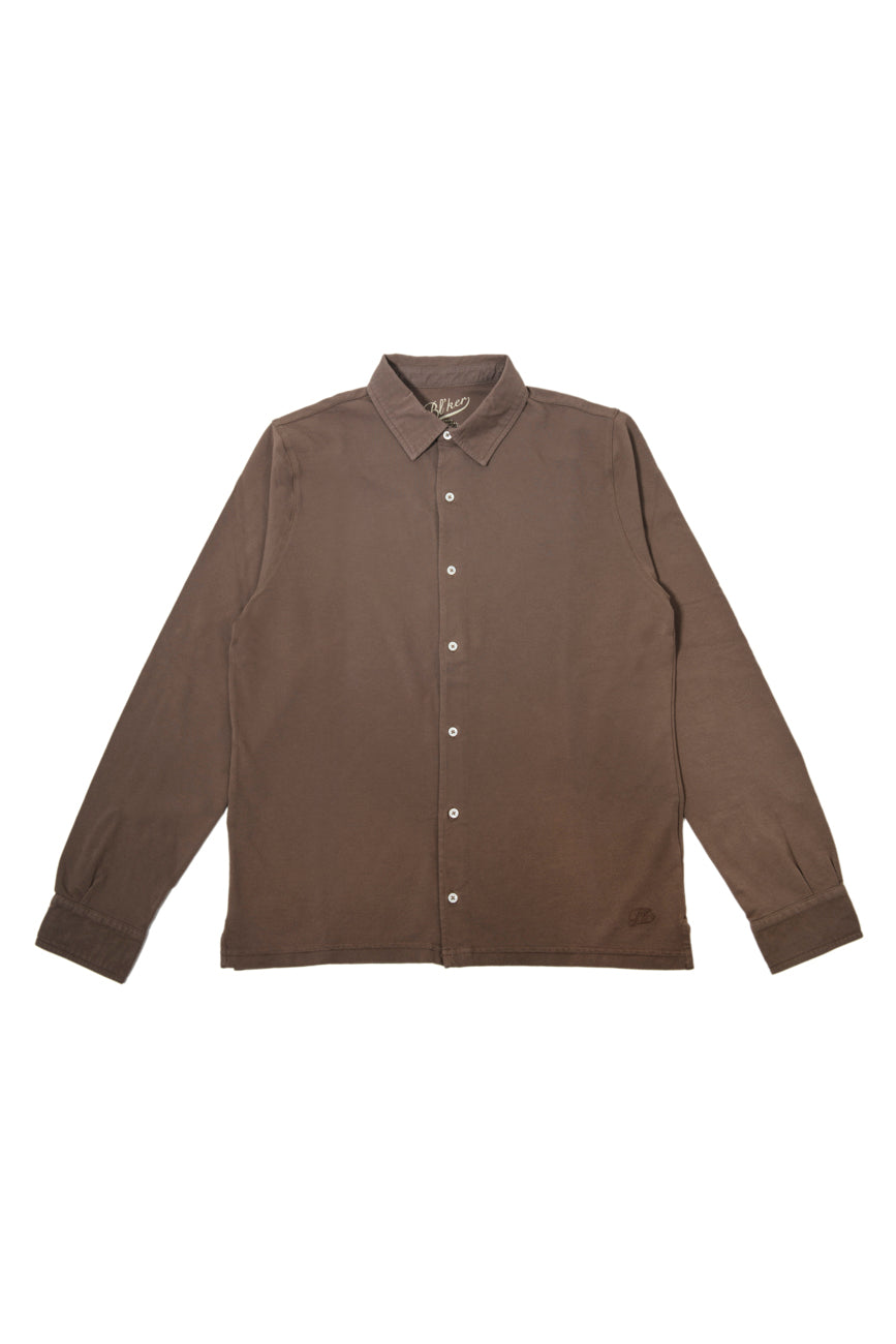 Polo Camicia Brown 100% Cotone Jersey