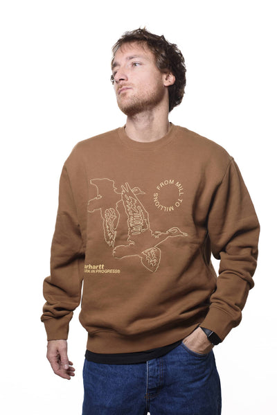 Crewneck Carhartt Flying Ducks Sweat Brown