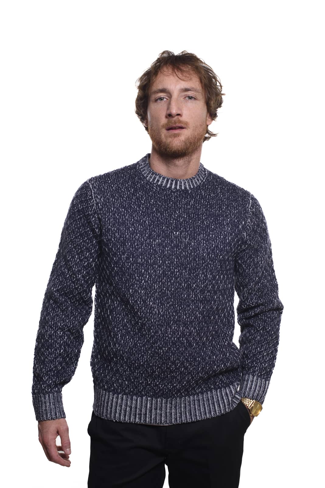 Maglione Girocollo Nido D’ape Vanisé Blue