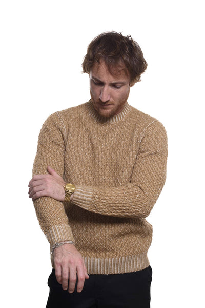 Maglione Girocollo Nido D’ape Beige Vanisé Seinse