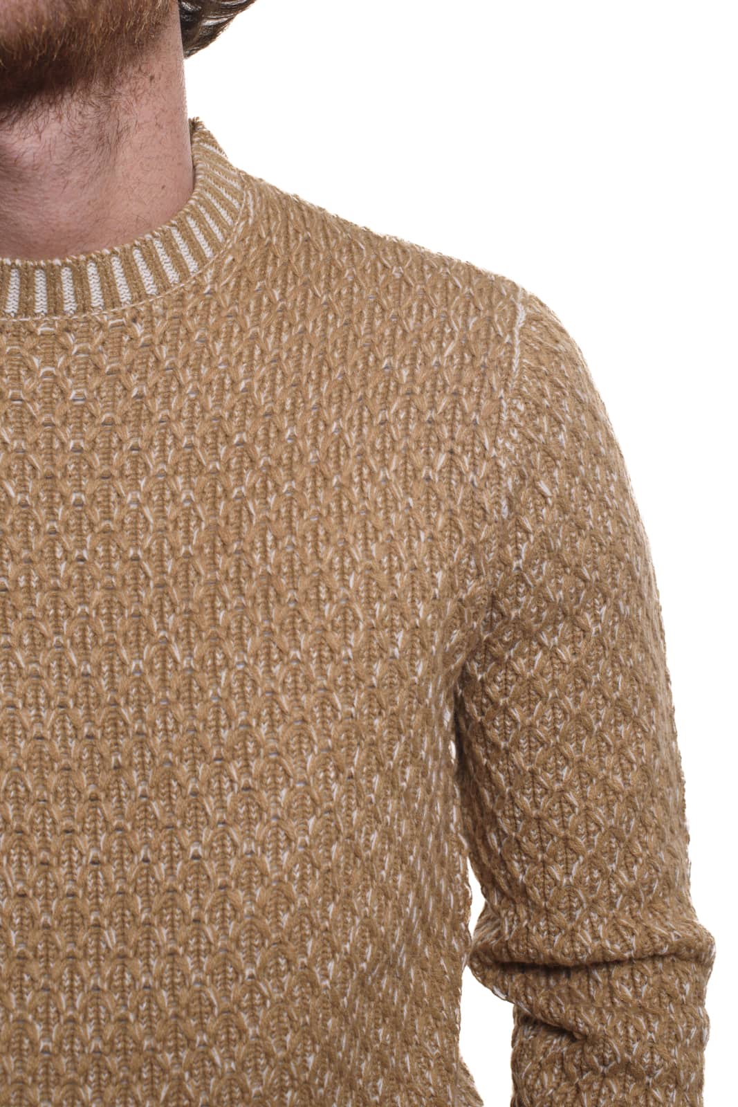 Maglione Girocollo Nido D’ape Beige Vanisé Seinse