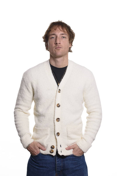 Cardigan in Bouclè Bianco Seinse