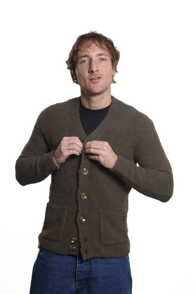 Cardigan in Bouclè Green Seinse