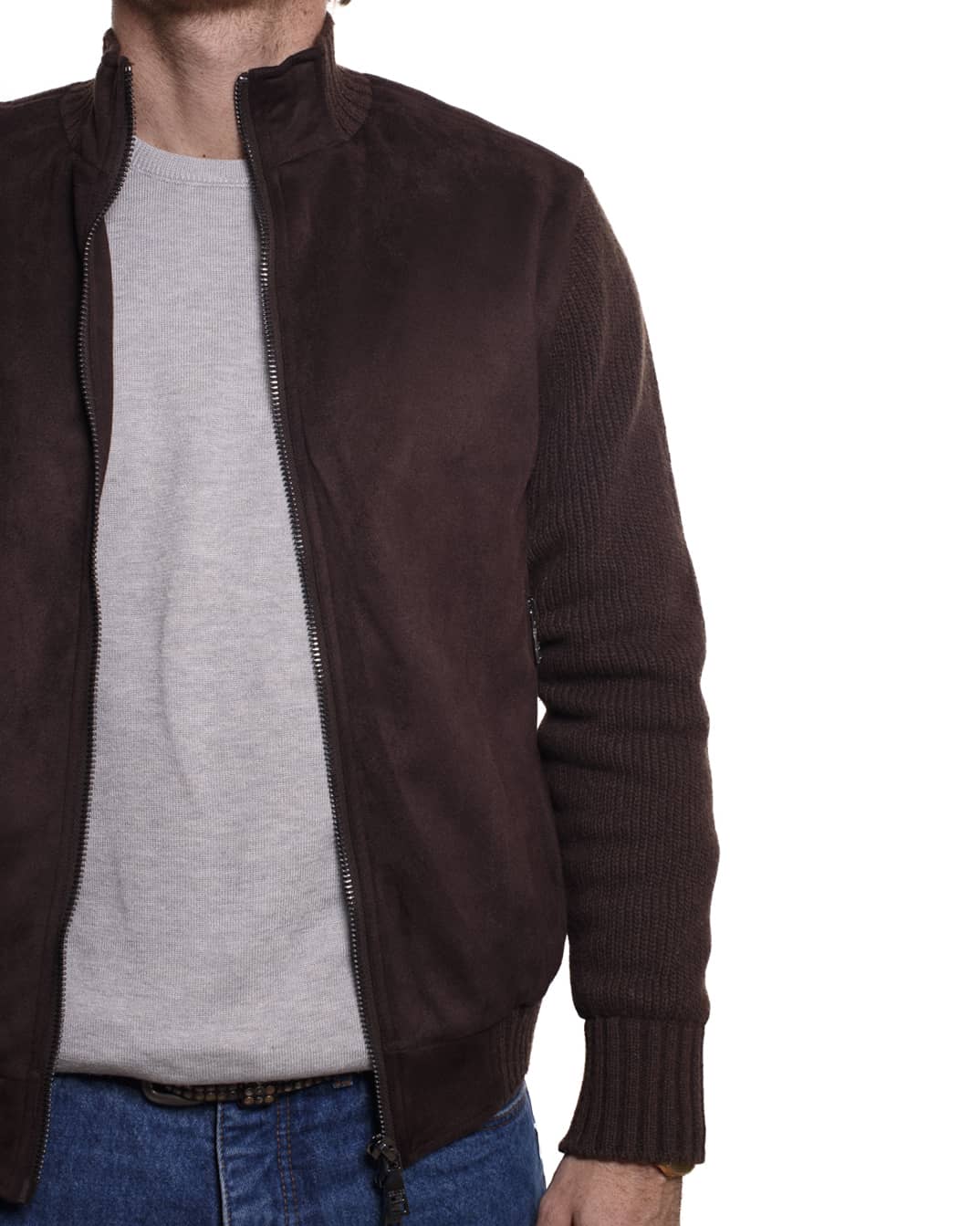 Bomber in maglia brown