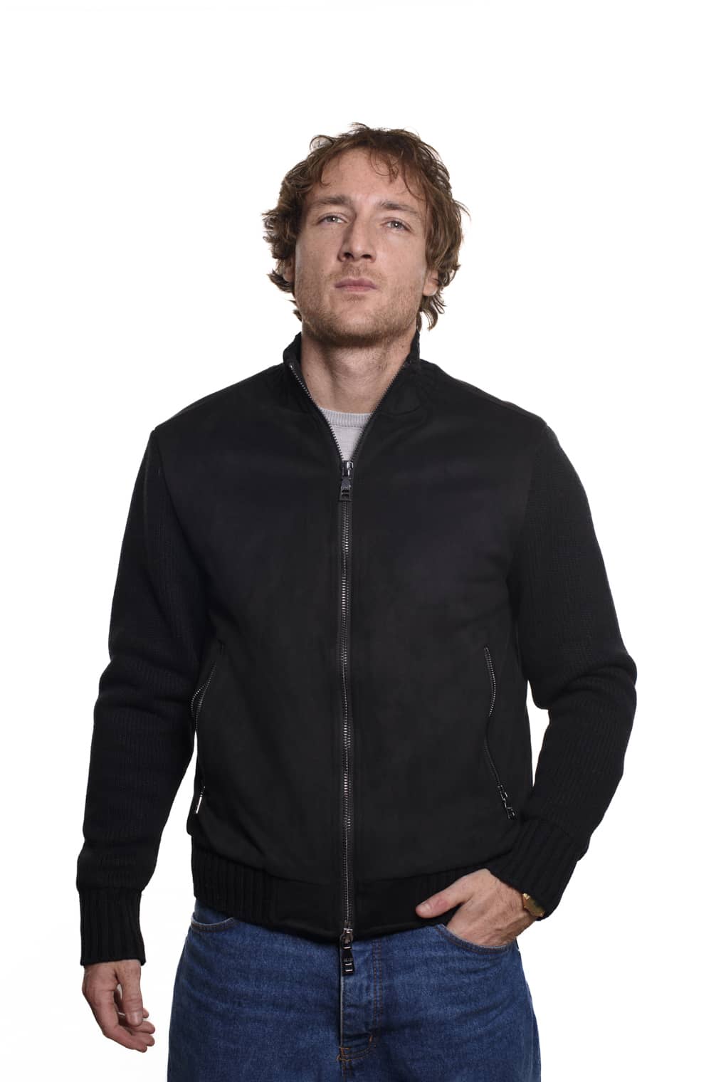 Bomber in maglia black