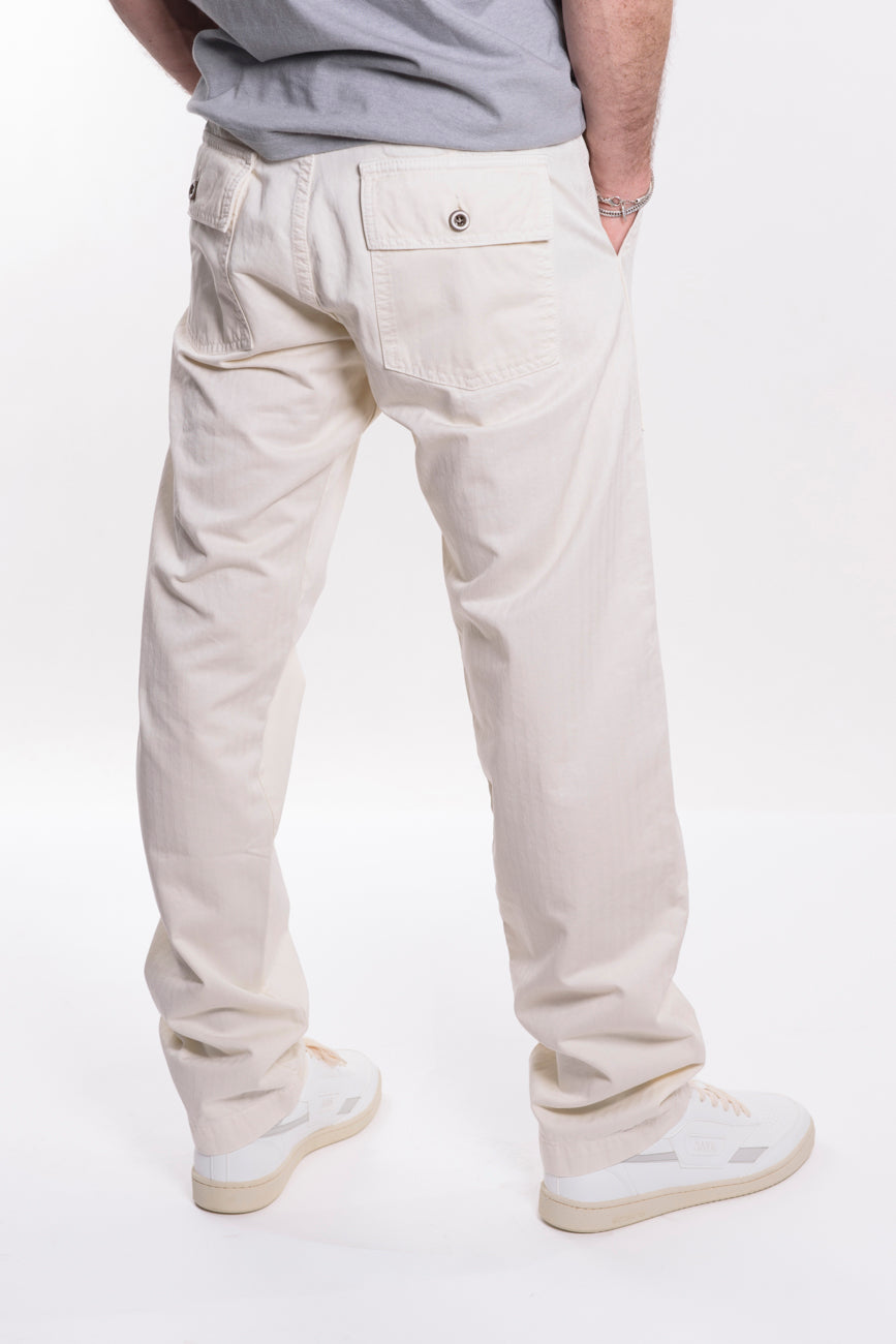 Fatigue Pant Cotone Satinato Crema