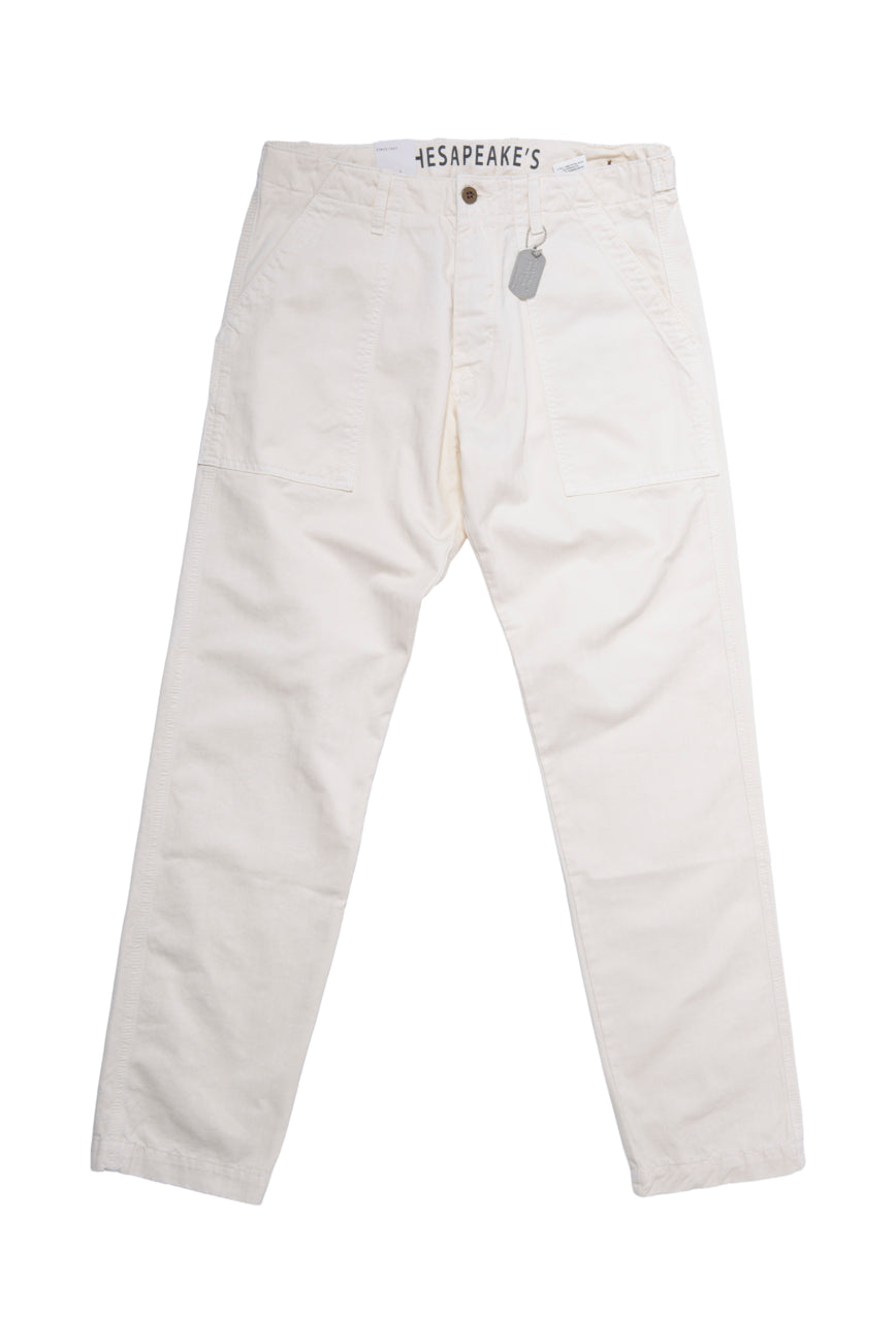 Fatigue Pant Cotone Satinato Crema