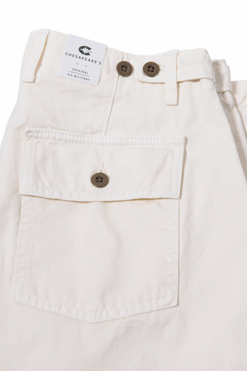 Fatigue Pant Cotone Satinato Crema