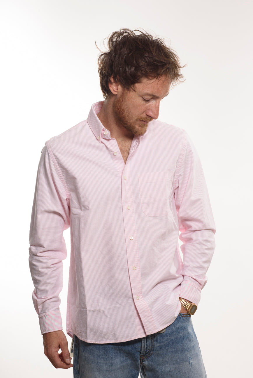 Camicia Oxford Cornell Rosa Bacchettato