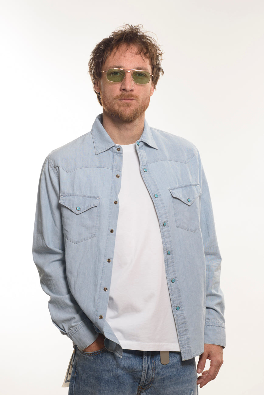 Camicia Texana Oxford Chambray