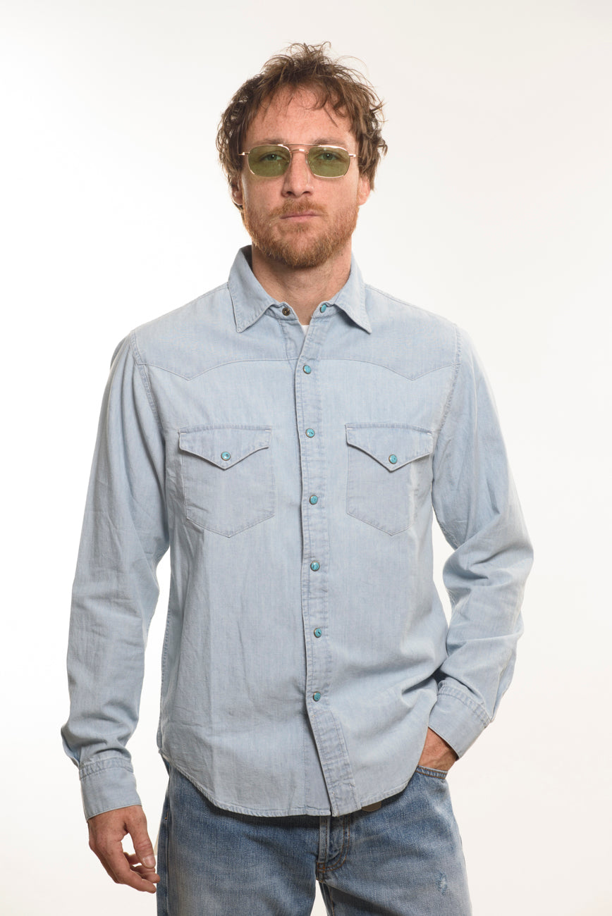 Camicia Texana Oxford Chambray