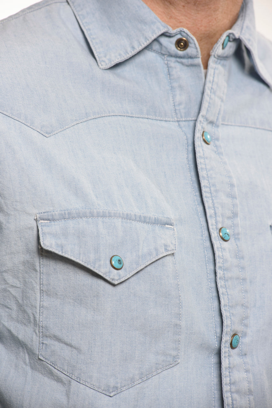 Camicia Texana Oxford Chambray