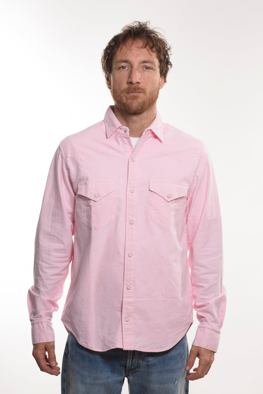 Camicia Texana Oxford Rosa