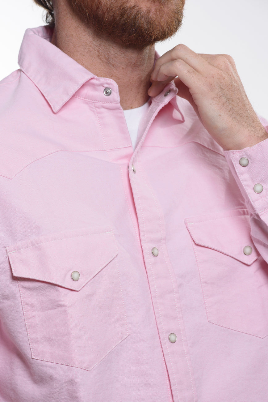 Camicia Texana Oxford Rosa