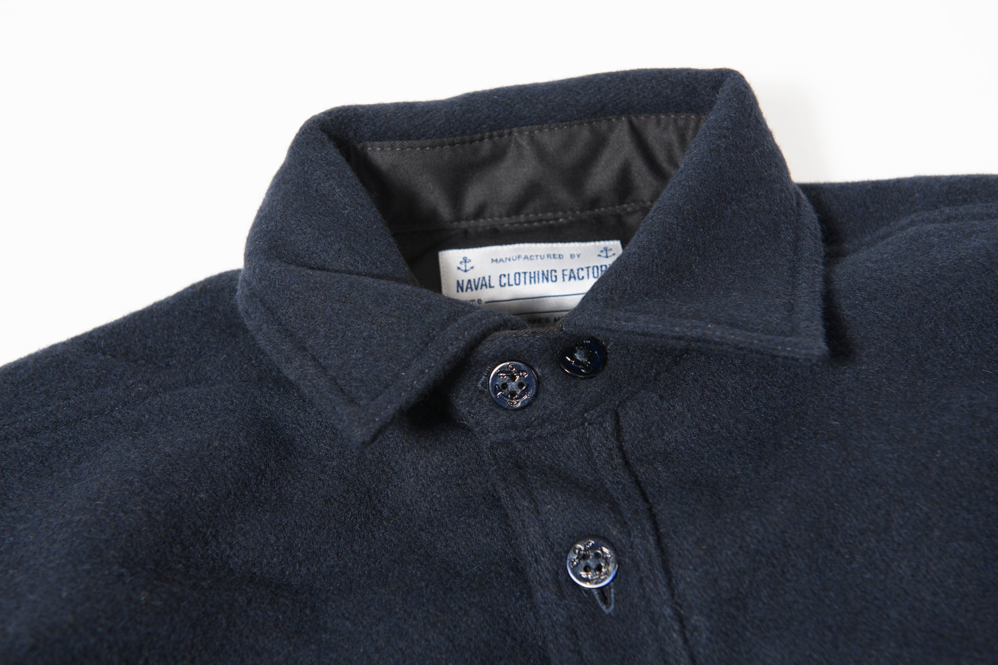 Wool Padded Shirt Navy Blue