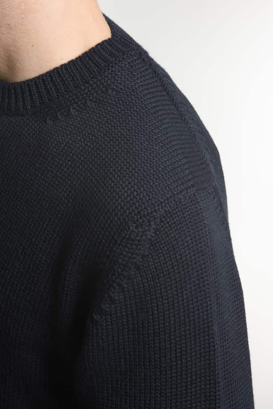 Girocollo Merino Finezza 5 Navy