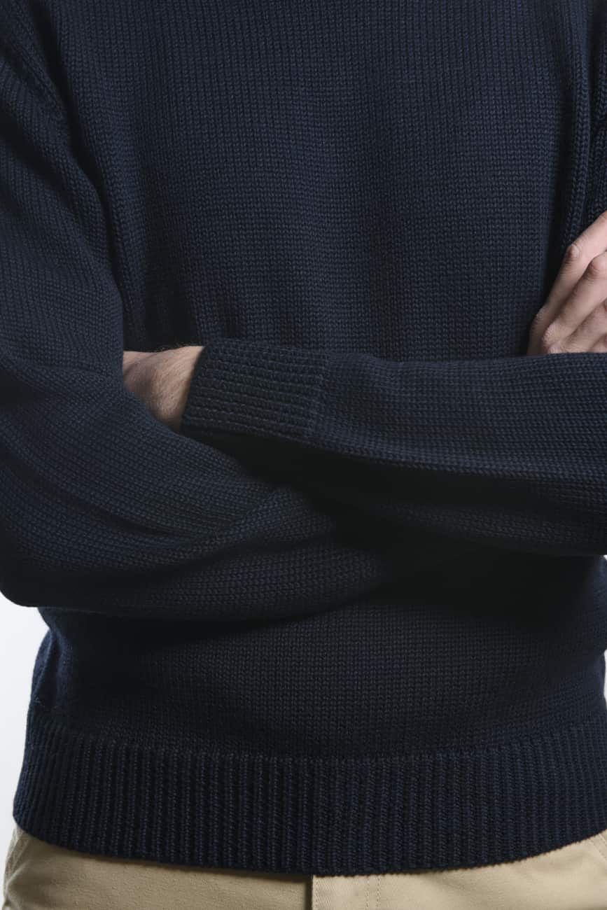 Girocollo Merino Finezza 5 Navy