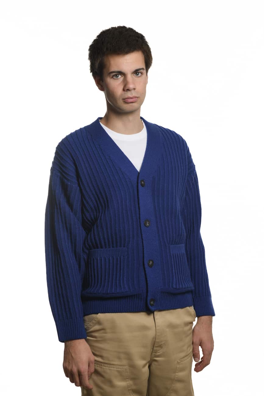 Cardigan 30% Wool Royal