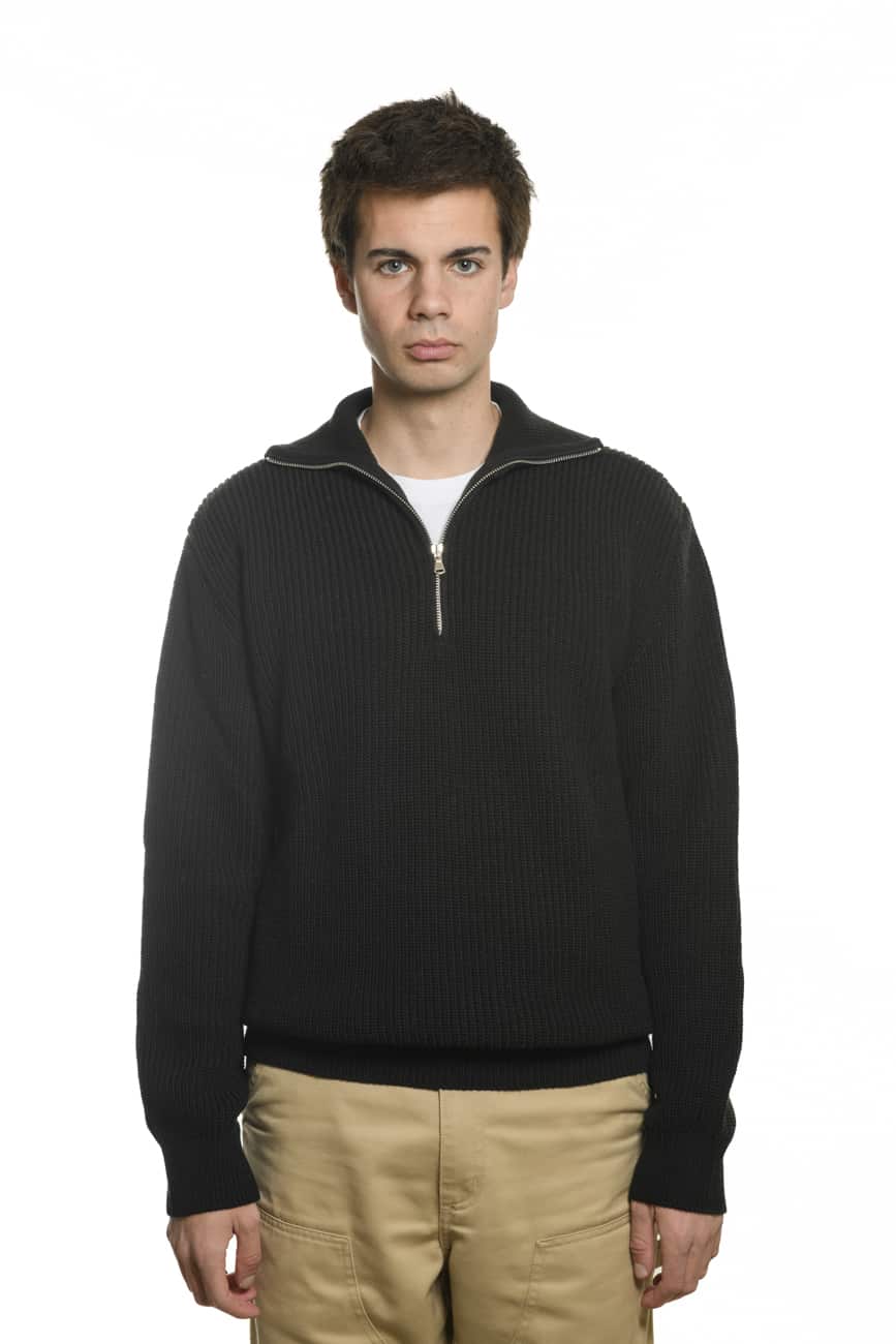 Lupetto Zip 30% Wool Brown