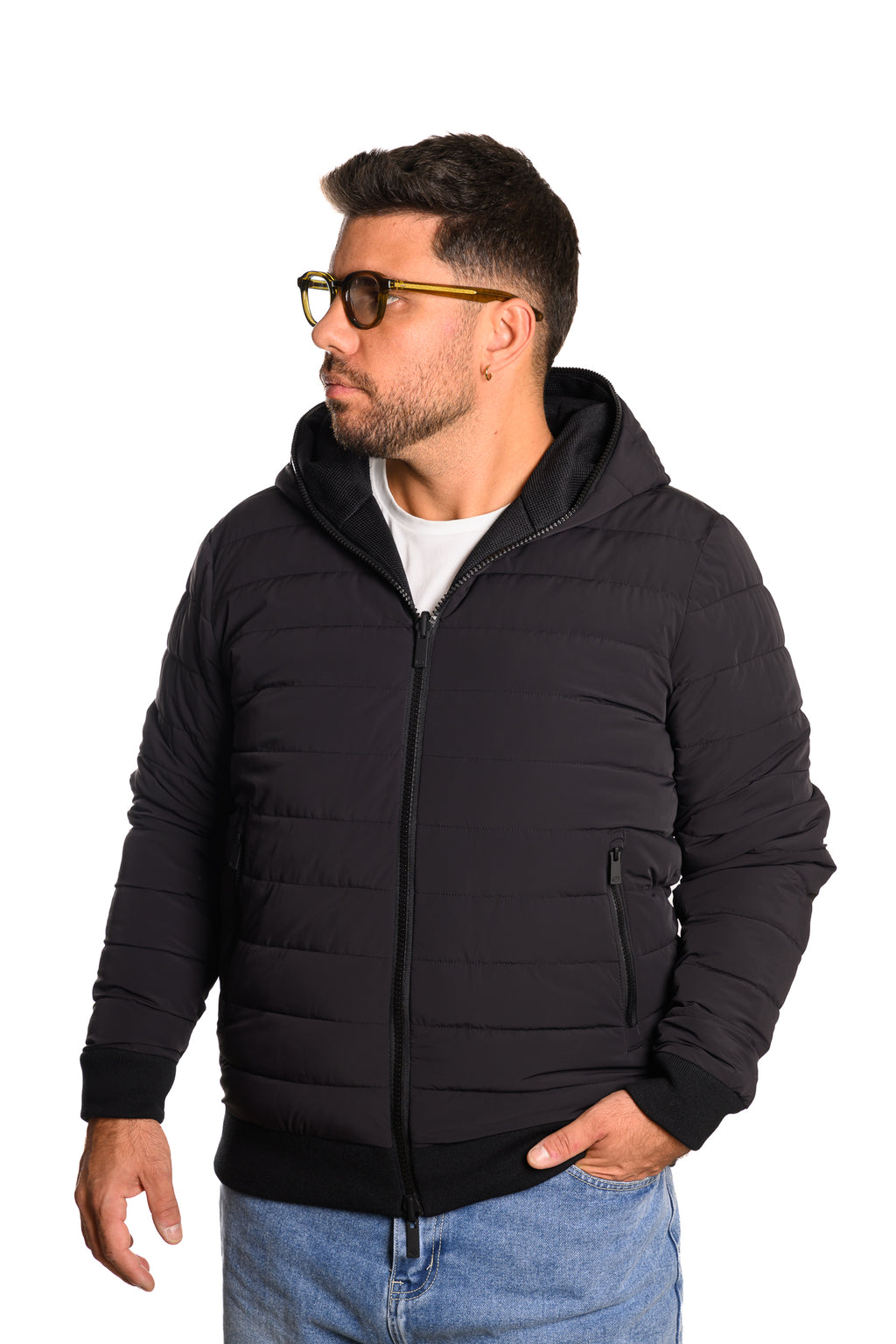 Piumino Reversibile Tricotech Nero